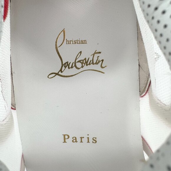 Christian Louboutin Sharkina White Mesh Red Sneakers Size 38.5 US 8.5 Women 6969 - Picture 13 of 15